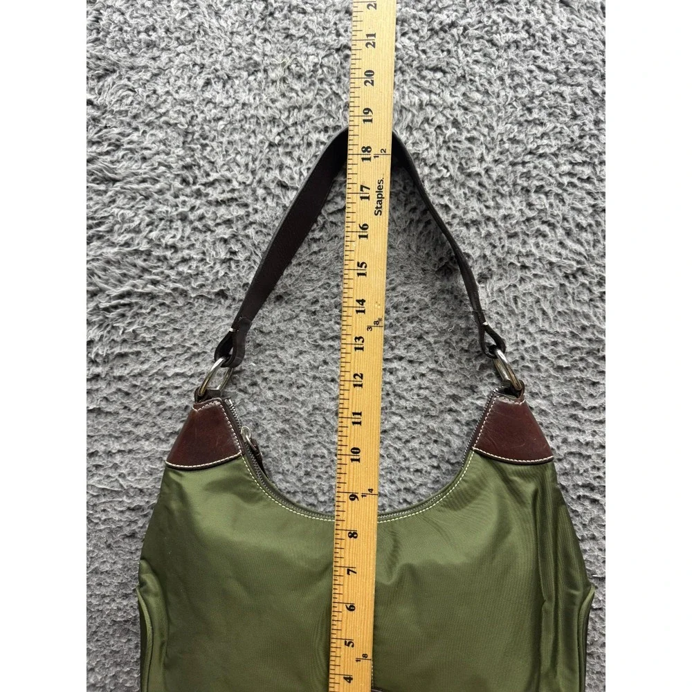 Dooney & Bourke Women's Nylon Brown Leather Strap‎ Hobo Shoulder Bag Army Green